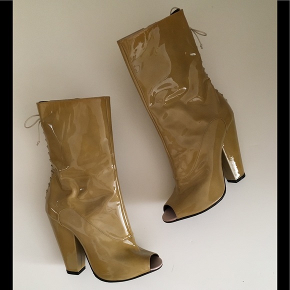 Givenchy Shoes - Givenchy Nude Patent Corset Lace Up Ankle Boot